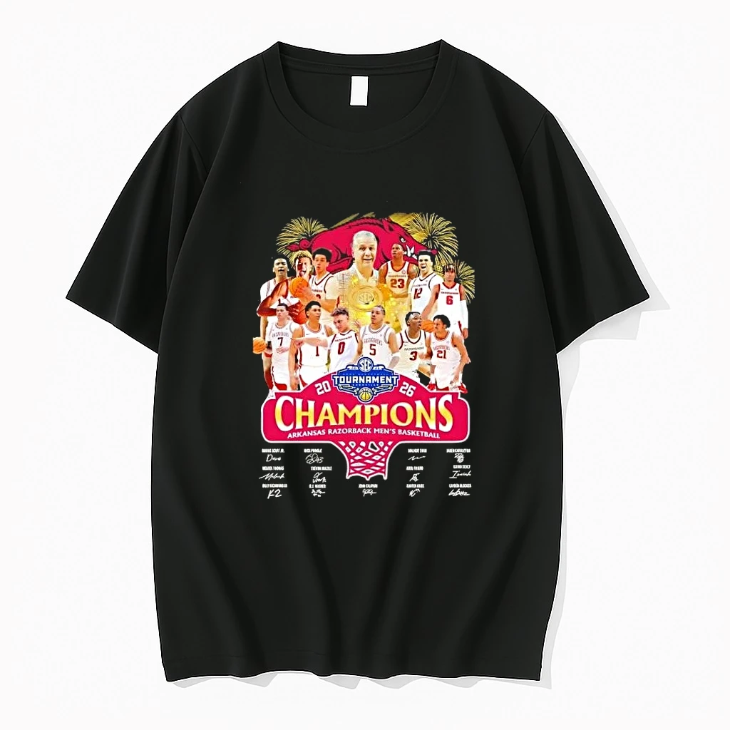 2026 Champions Arkansas Razorbacks Mens Basketball Names Players Signatures Shirts