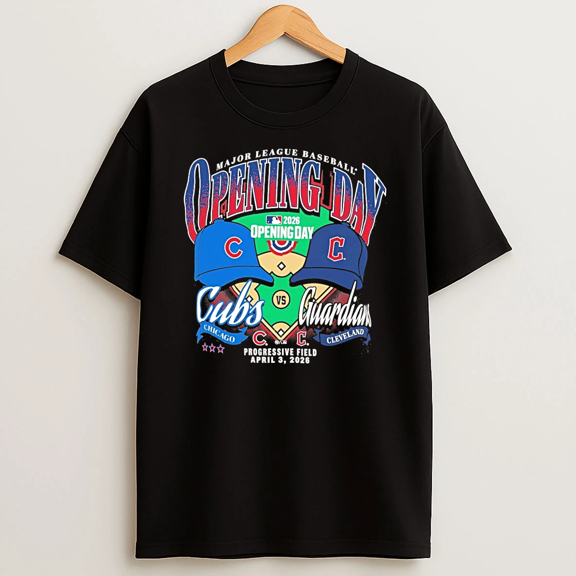 2026 Major League Baseball Opening Day Chicago Cubs Vs Cleveland Guardians Progressive Field April 3 Shirts