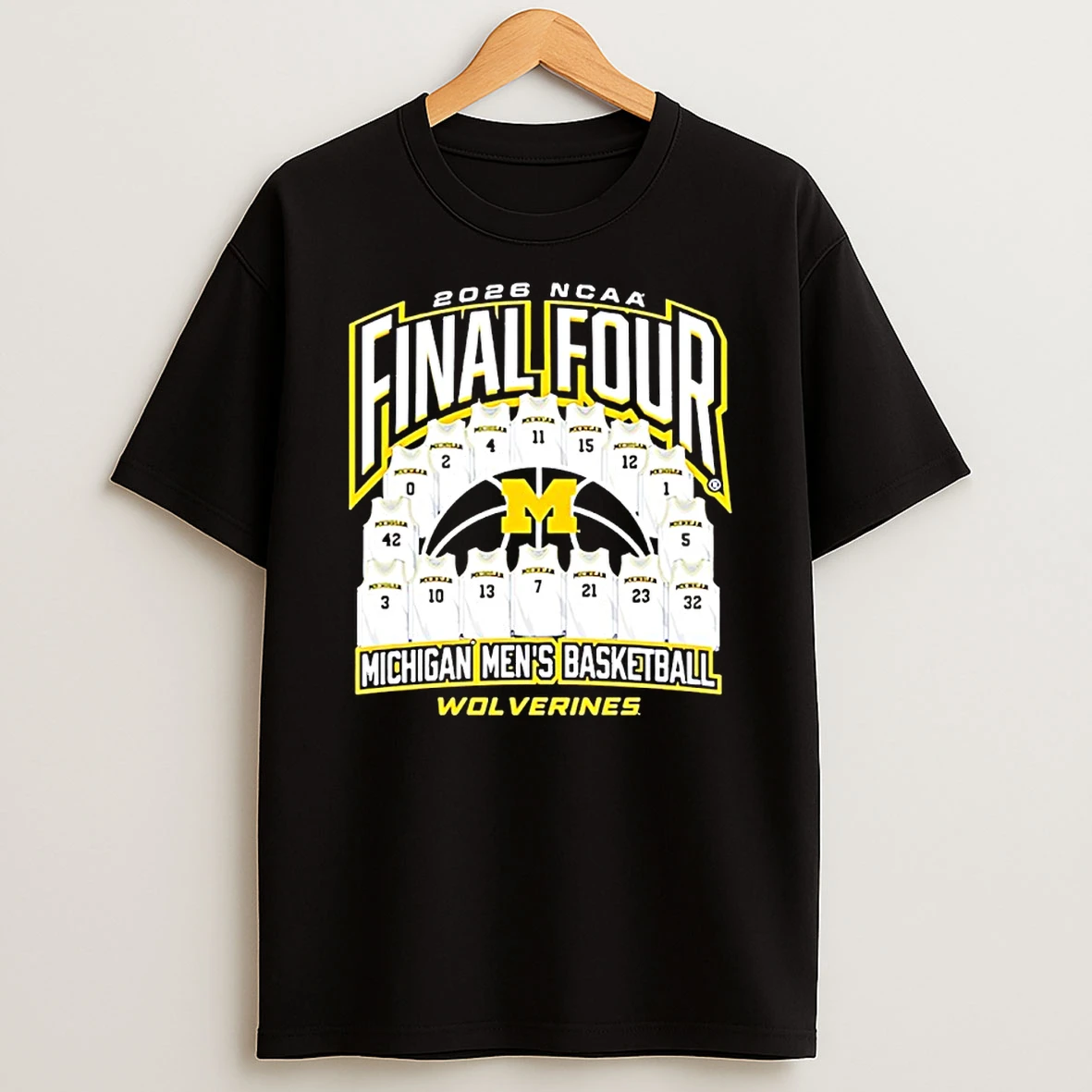 2026 Ncaa Final Four Michigan Mens Basketball Wolverines Player Jerseys Graphic Shirts