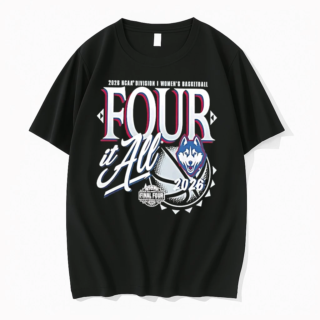 2026 Ncaa Womens Basketball Final Four Uconn Huskies Four It All Tee Shirts
