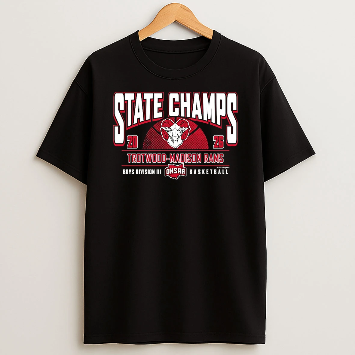 2026 Ohsaa Boys Basketball D3 State Champions Trotwood Madison Rams Shirts