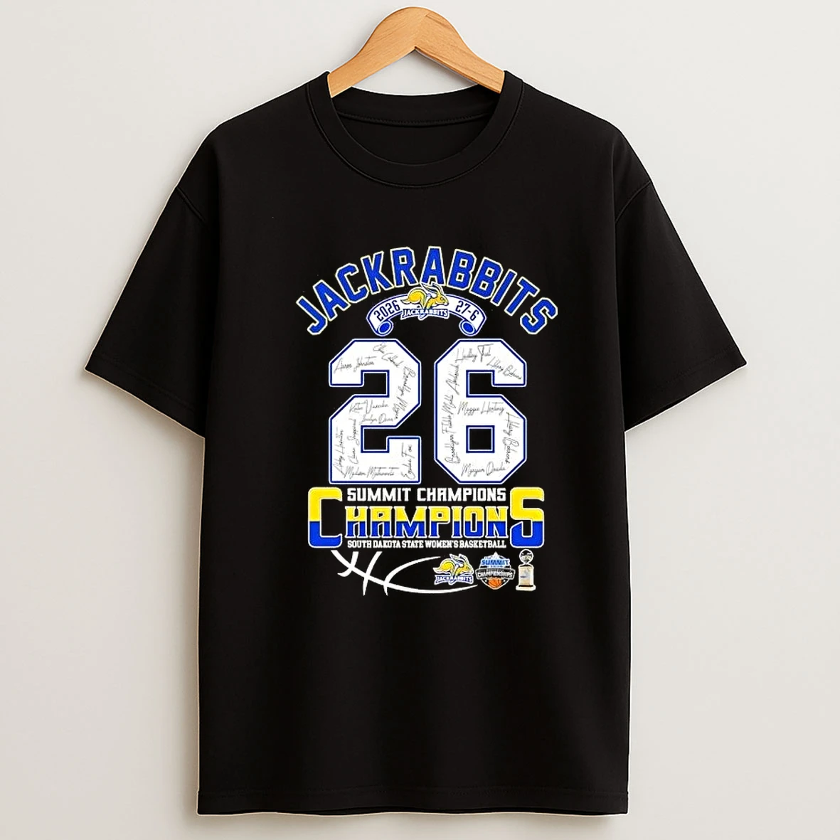 2026 Summit Champions South Dakota State Womens Basketball Jackrabbits All Signatures Shirts