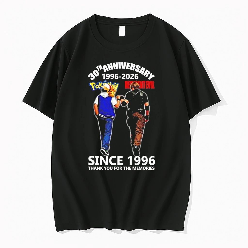 30th Anniversary 1996 2026 Pokemon X Resident Evil Tee Shirts
