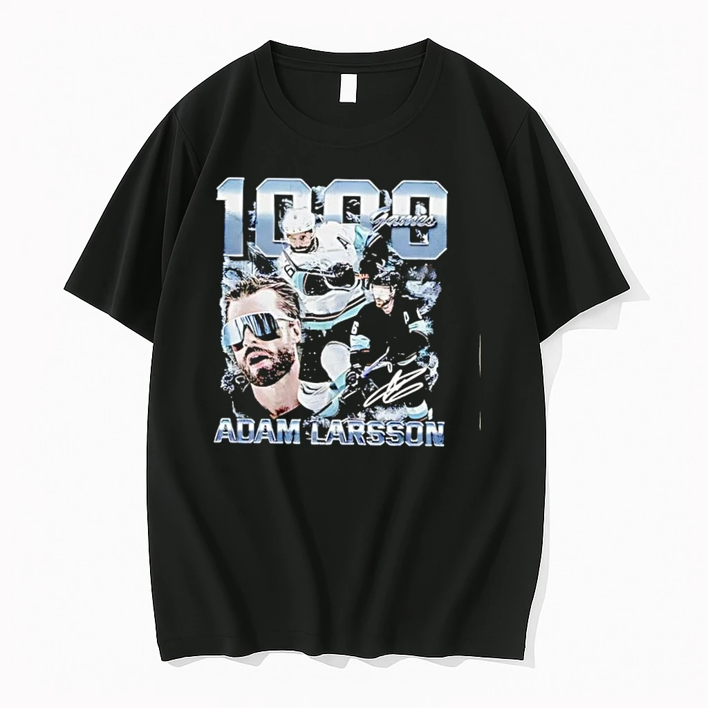 Adam Larsson Seattle 1000 Games Fb Digitally Printed Graphics Shirts