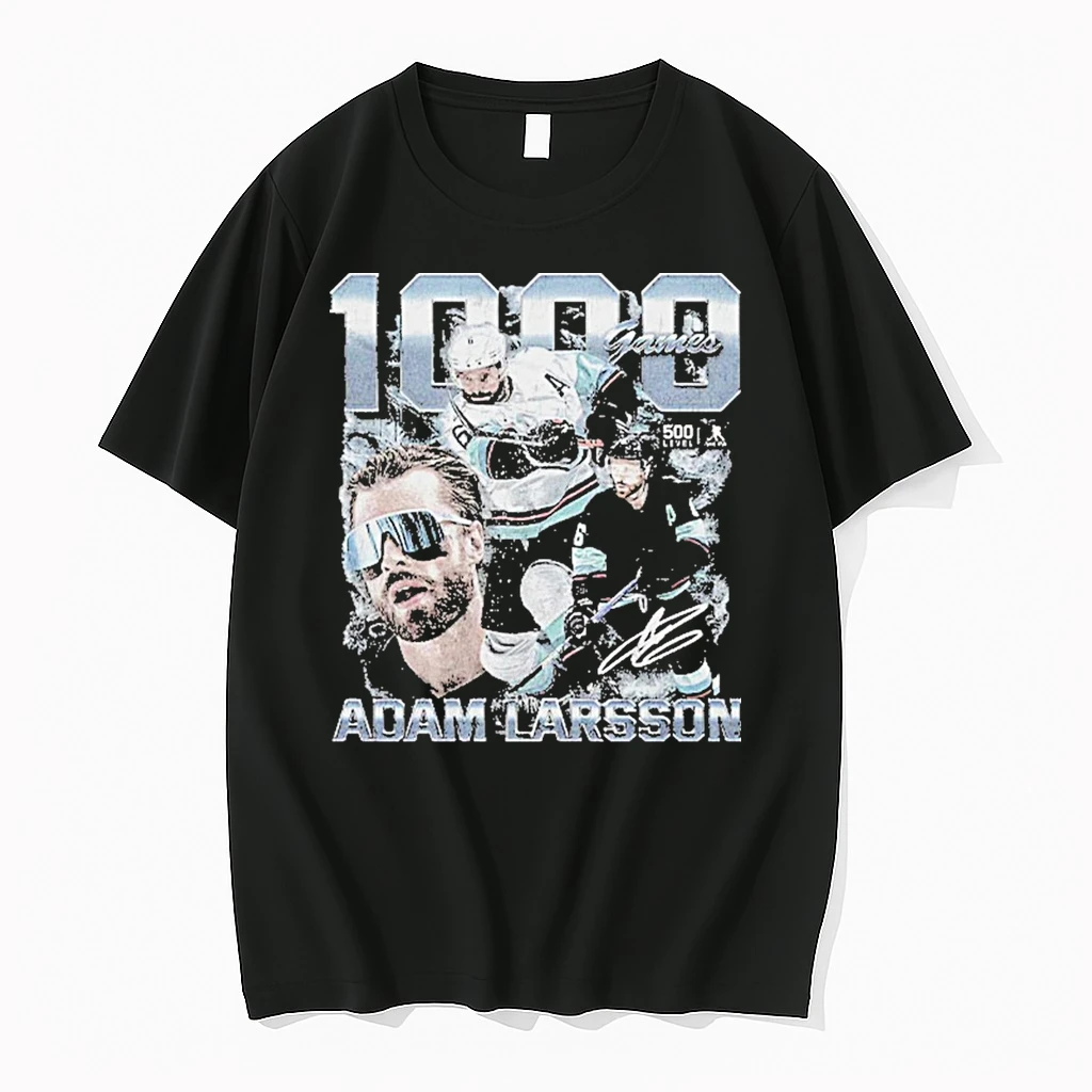 Adam Larsson Seattle Kraken Hockey 1000 Games Fb Signature Shirts
