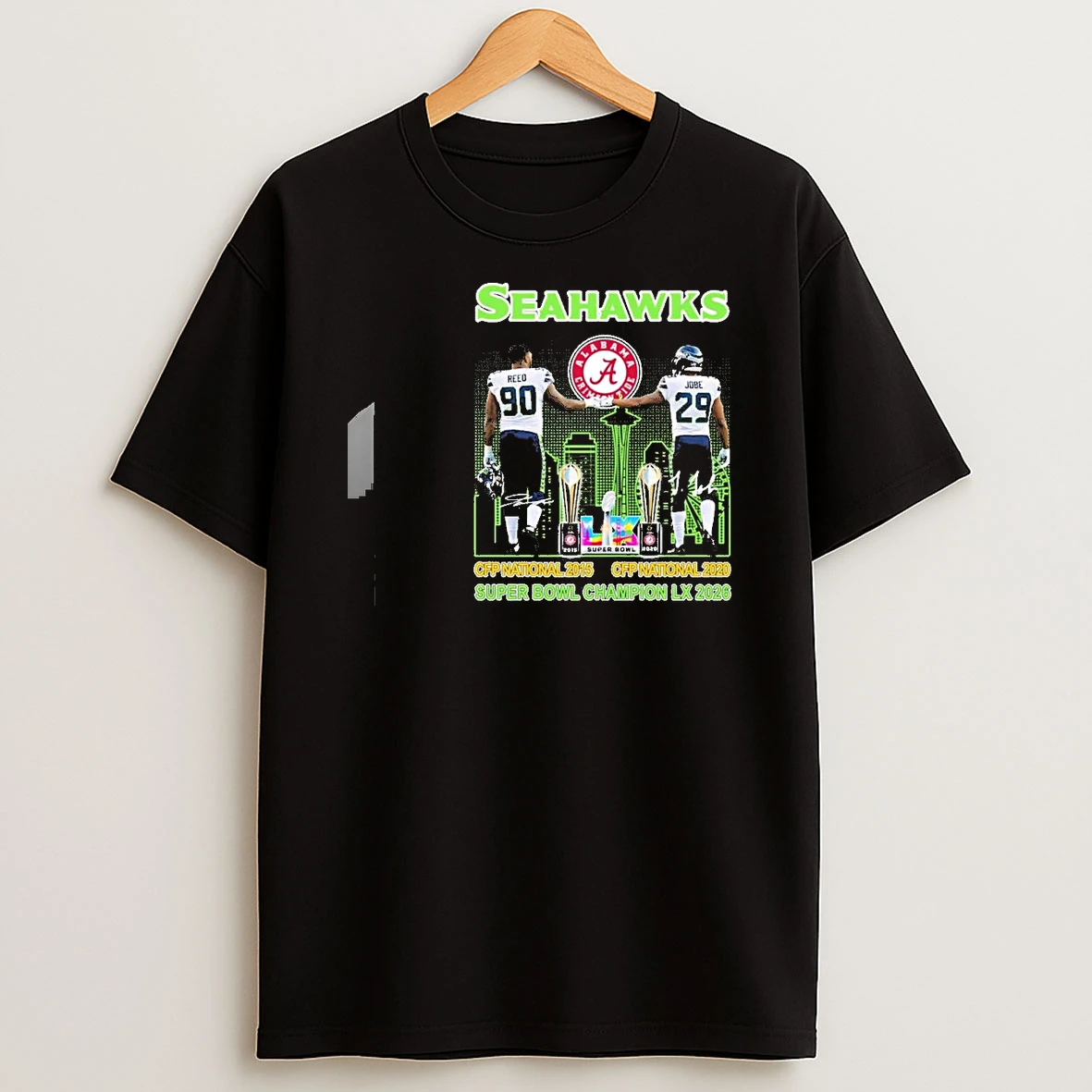 Alabama Seahawks Reed And Jobe Cfp National And Super Bowl Champions Shirts