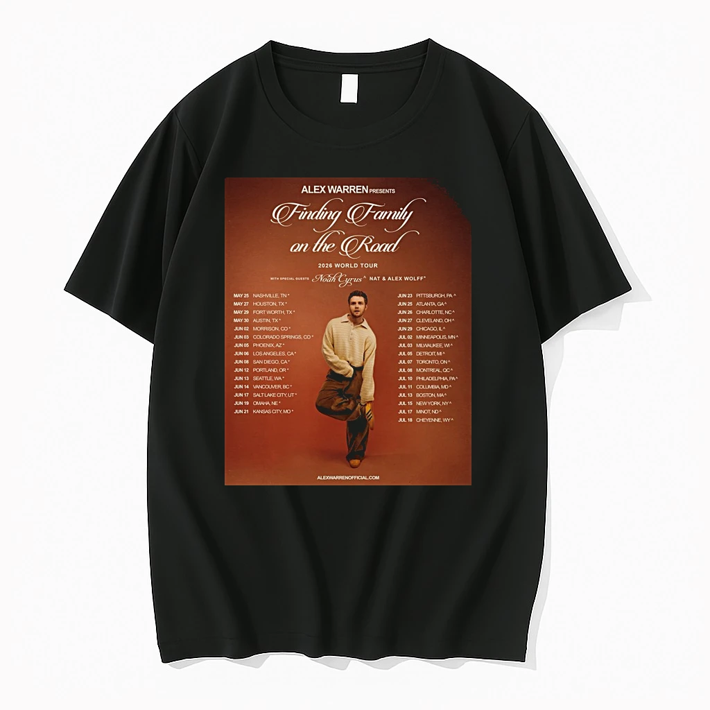 Alex Warren 2026 May July World Tour Finding Family On The Road Shirts