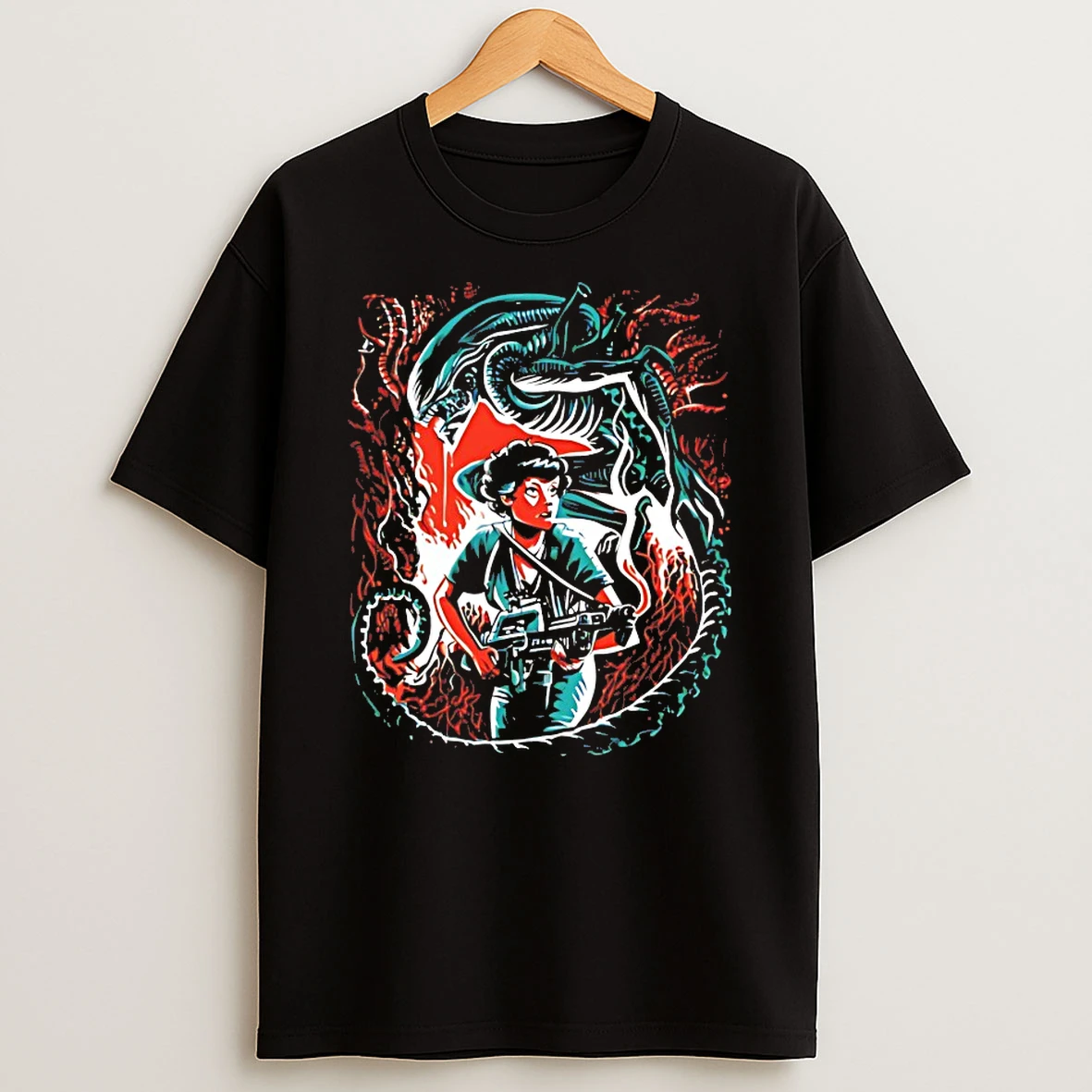 Alien Ripley And A Xenomorph Hunter Hunted Shirts