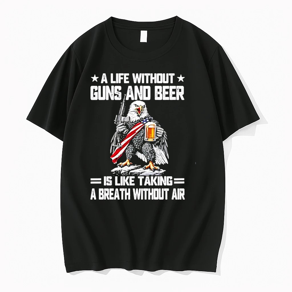 American Bald Eagle A Life Without Guns And Beer Is Like Taking A Breath Without Air Shirts