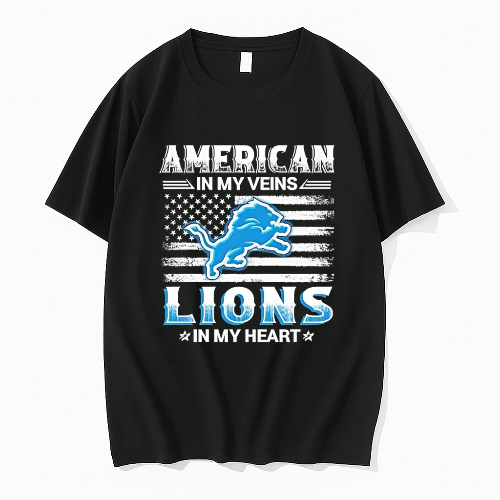 American In My Veins Detroit Lions In My Heart Shirts