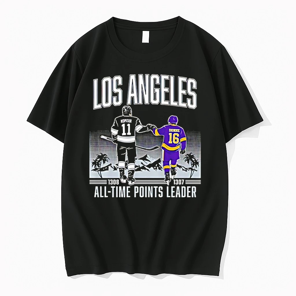 Anze Kopitar 1308 And Marcel Dionne 1307 Los Angeles All Time Points Leader Shirts