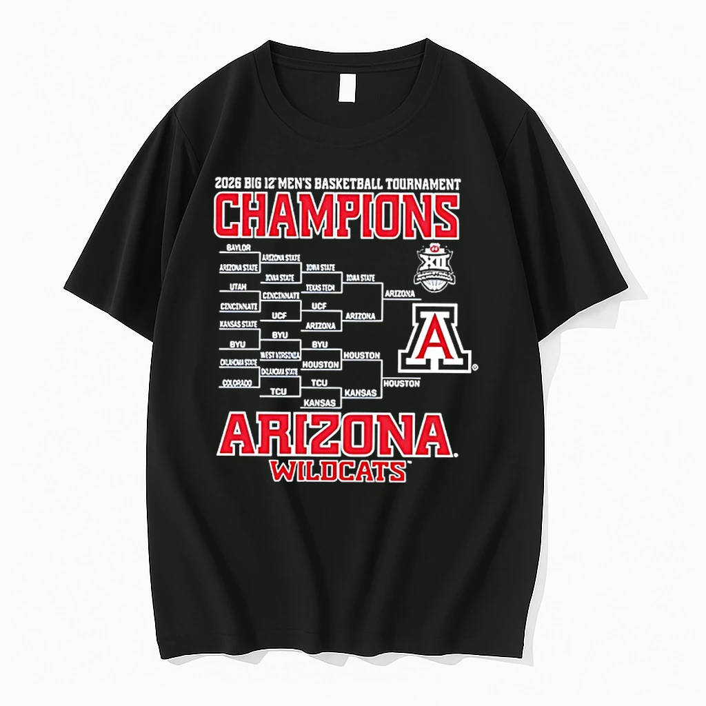 Arizona Wildcats 2026 Big 12 Tournament Champs Bracket Shirts