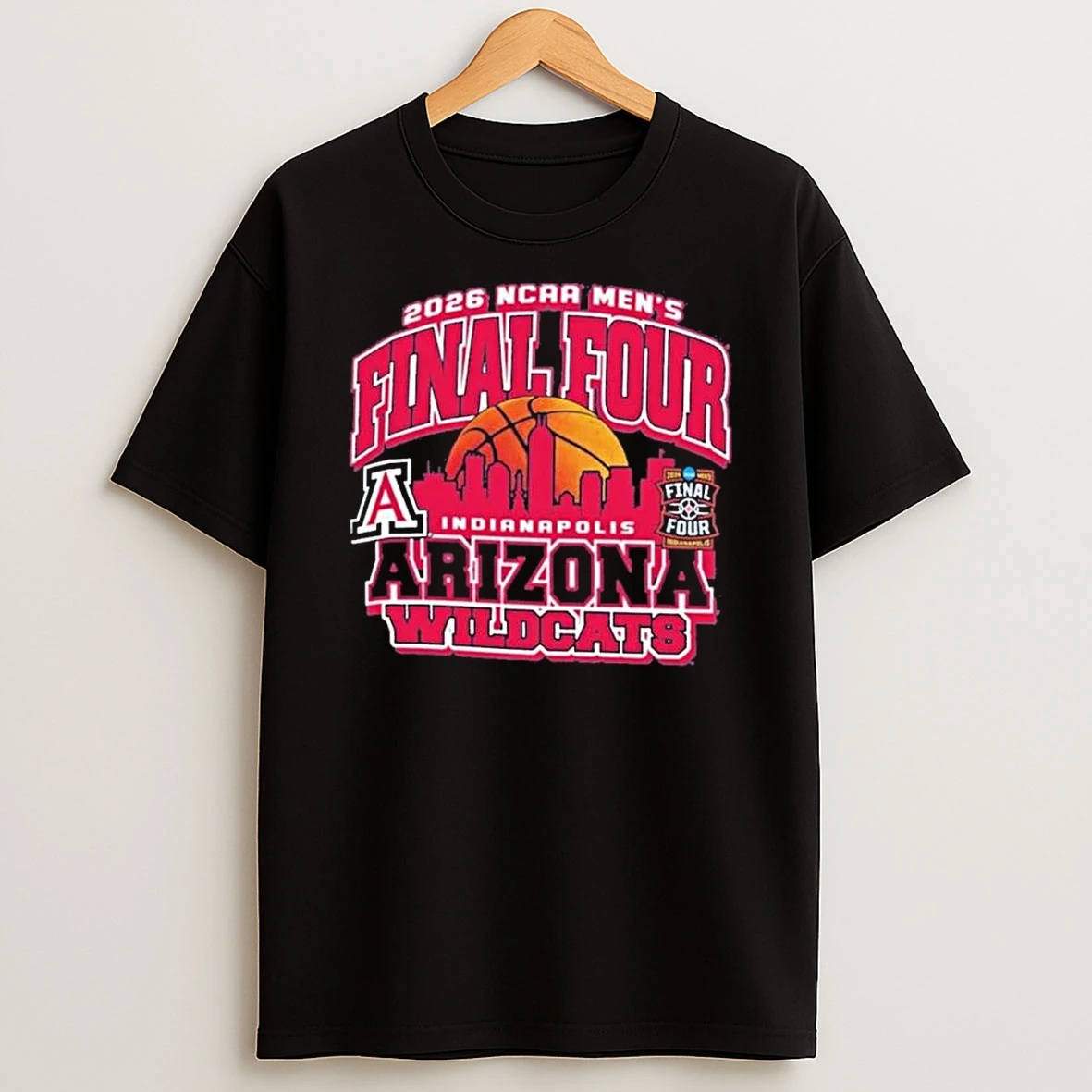 Arizona Wildcats 2026 Ncaa Mens Basketball Final Four Bound Retro Skyline Shirts