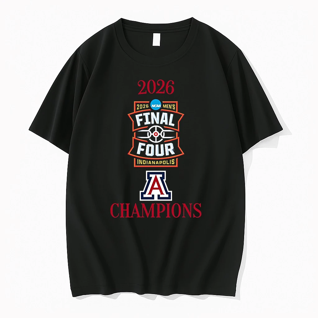 Arizona Wildcats 2026 Ncaa Mens March Madness Final Four Indianapolis Champions Logos Shirts
