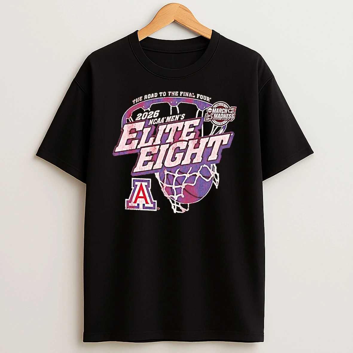 Arizona Wildcats 2026 Ncaa Mens Basketball Elite 8 Road To The Final Four Tee Shirts