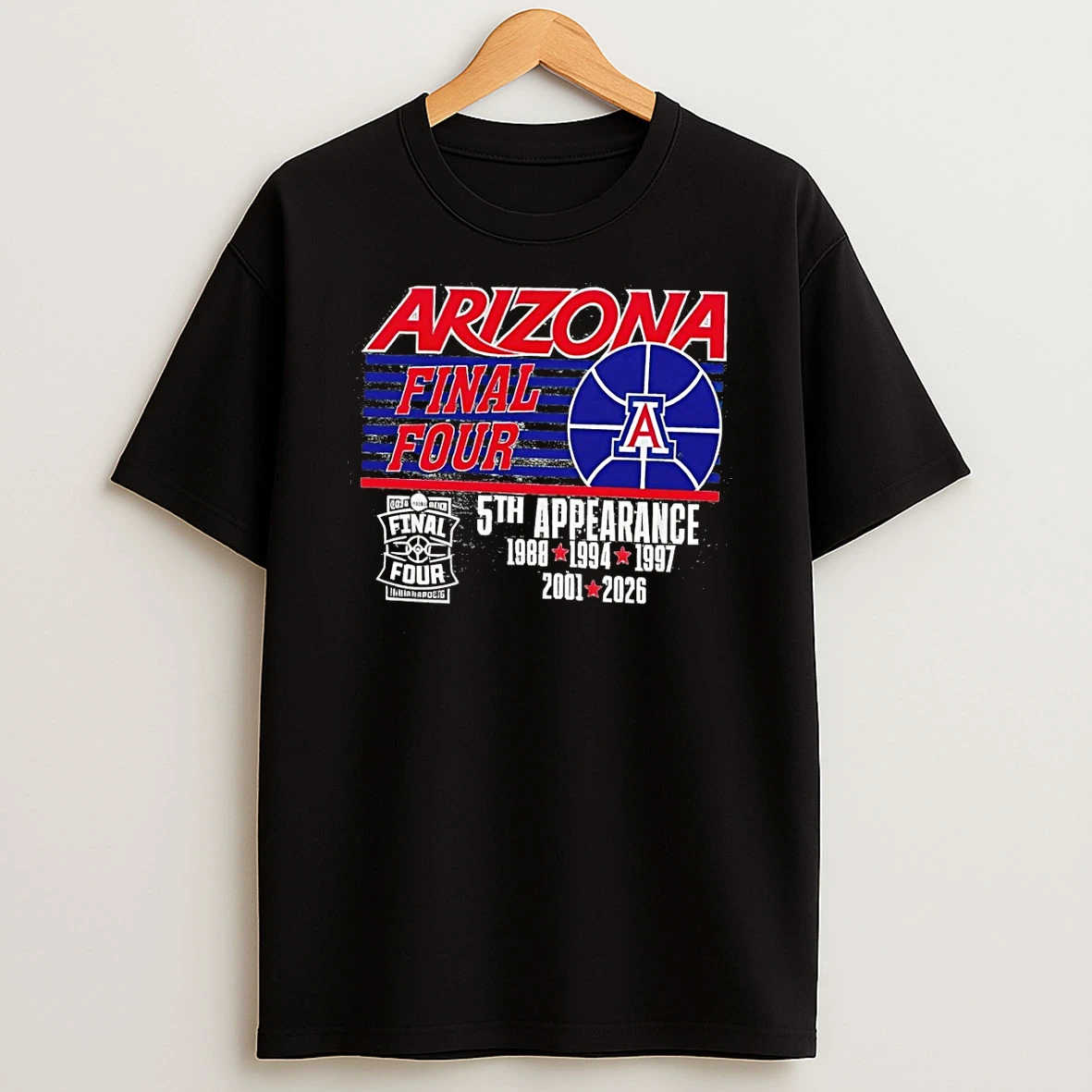 Arizona Wildcats Mens Basketball Final Four 5th Appearance 1988 2026 Shirts