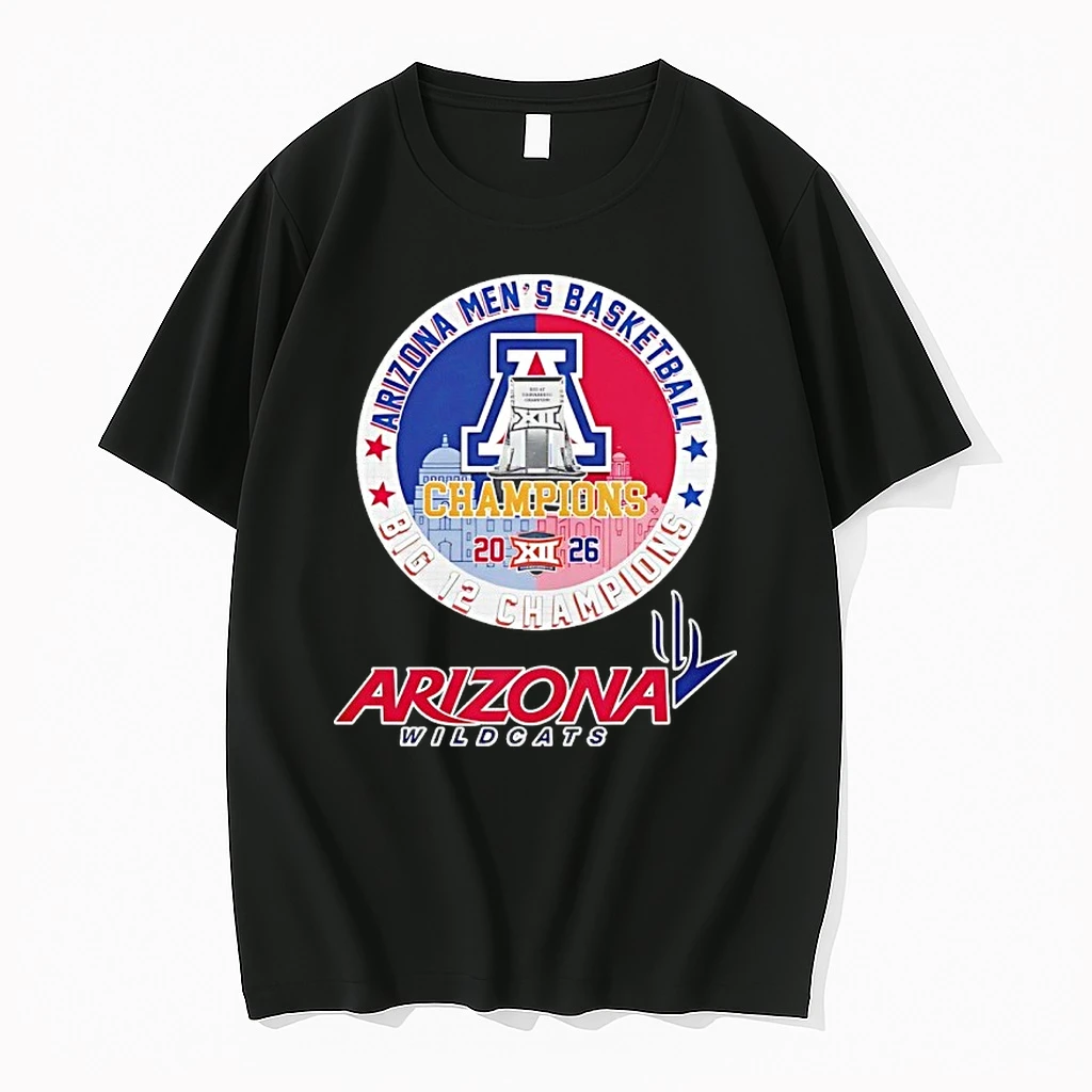 Arizona Wildcats Mens Basketball 2026 Big 12 Champions Logo Shirts