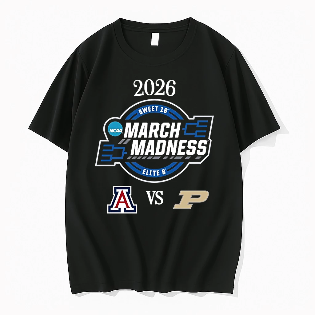 Arizona Wildcats Vs Purdue Boilermakers 2026 Ncaa March Madness Elite 8 Logos Shirts