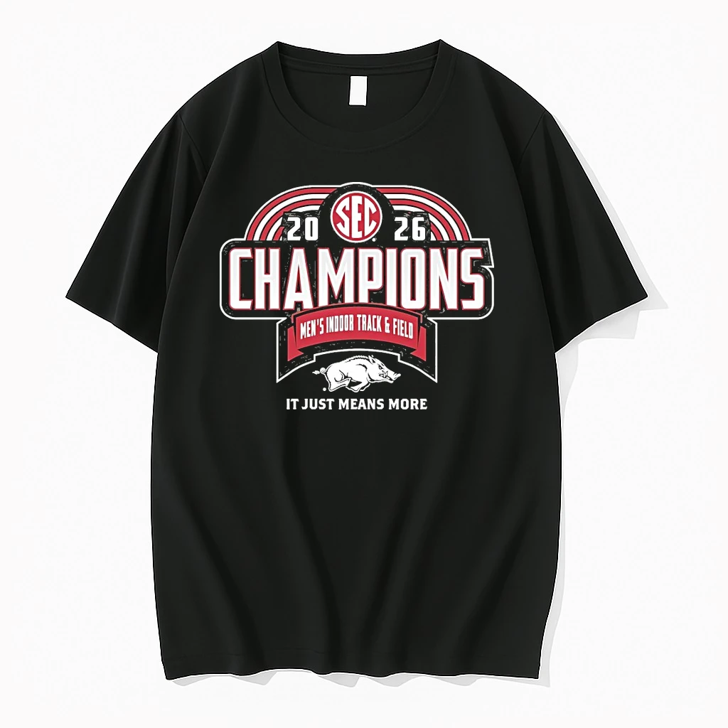 Arkansas Razorbacks 2026 Sec Mens Indoor Track Field Champions It Just Means More Locker Room Shirts