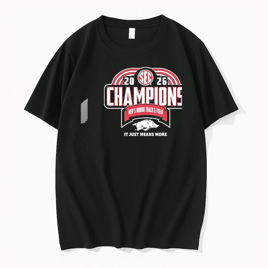 Arkansas Razorbacks 2026 Sec Mens Indoor Track Field Champions Locker Room Shirts