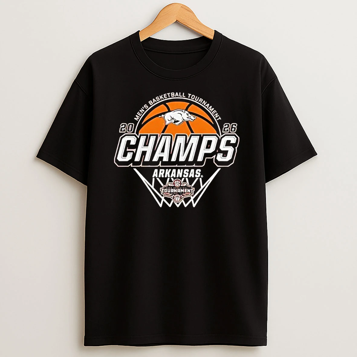 Arkansas Razorbacks Mens Basketball 2026 Sec Tournament Champions Logo Shirts