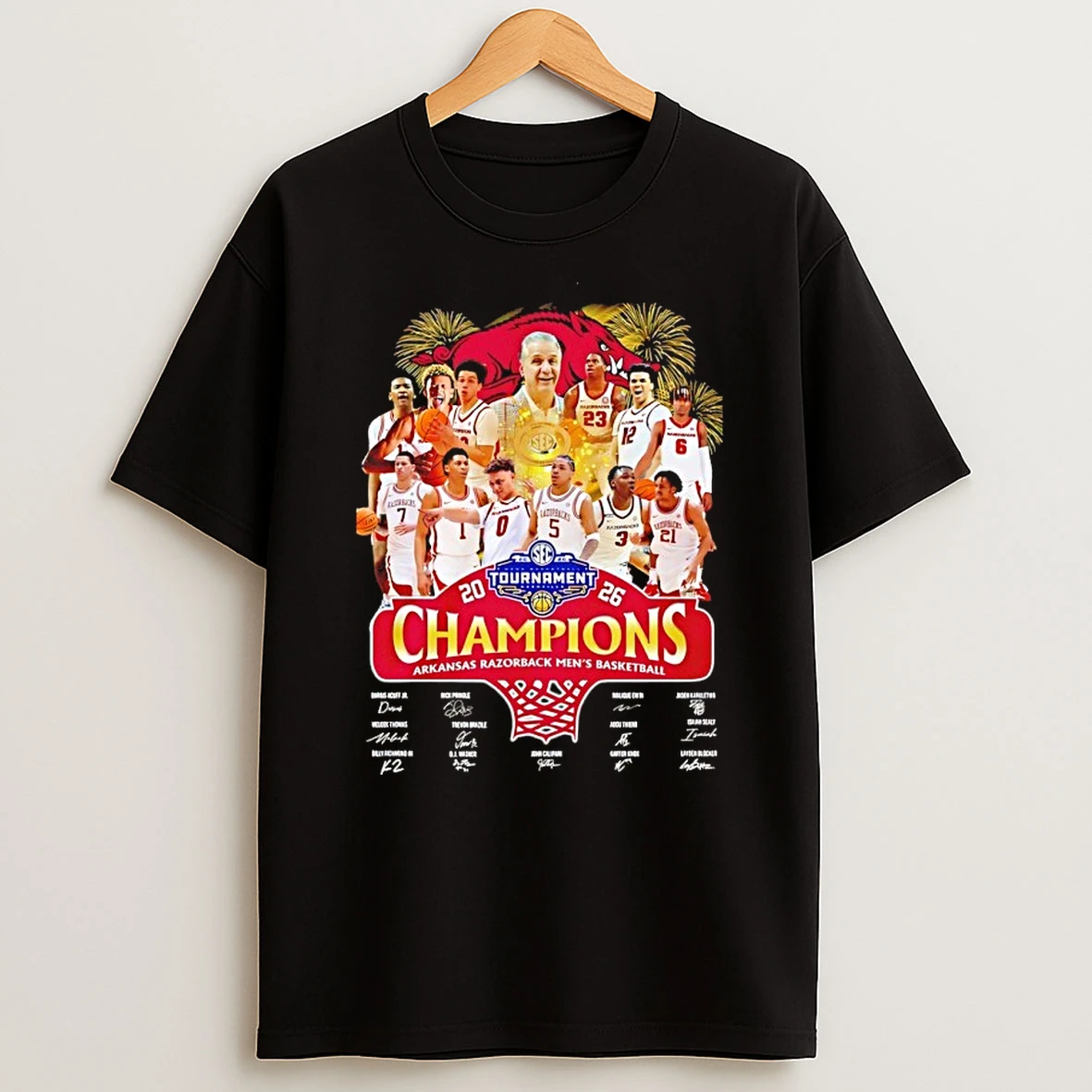 Arkansas Razorbacks Mens Basketball All Team Southeastern Conference Signatures Shirts