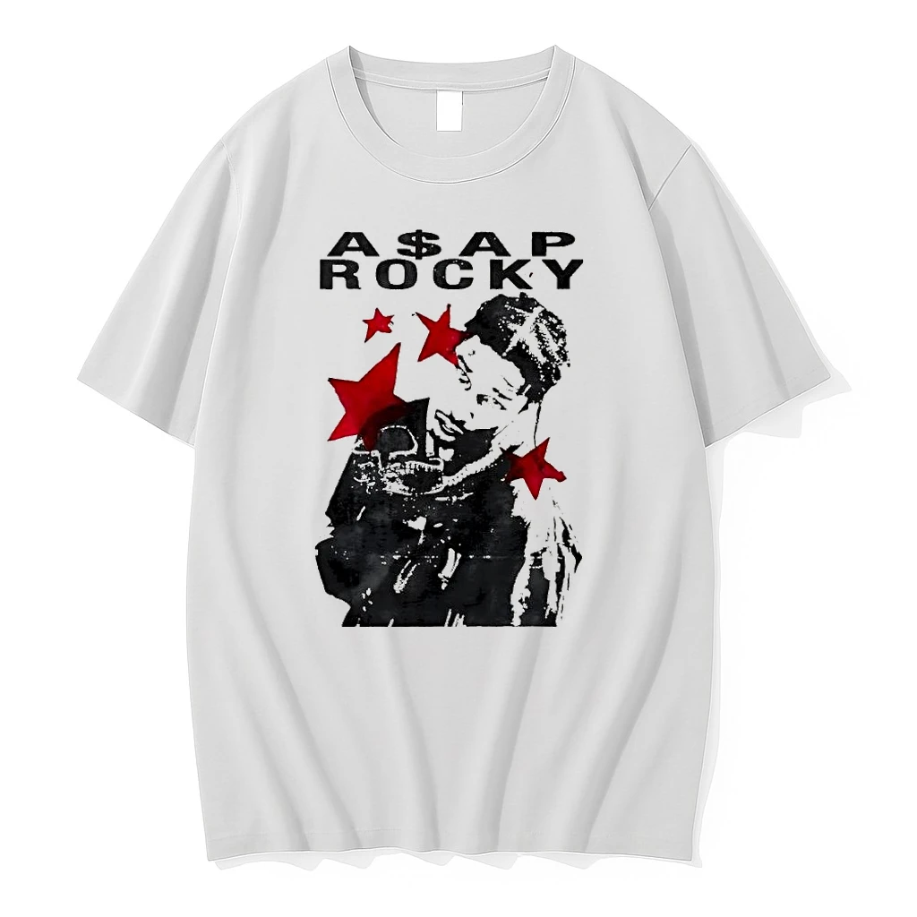 Asap Rocky Artist Portrait Red Stars Shirts