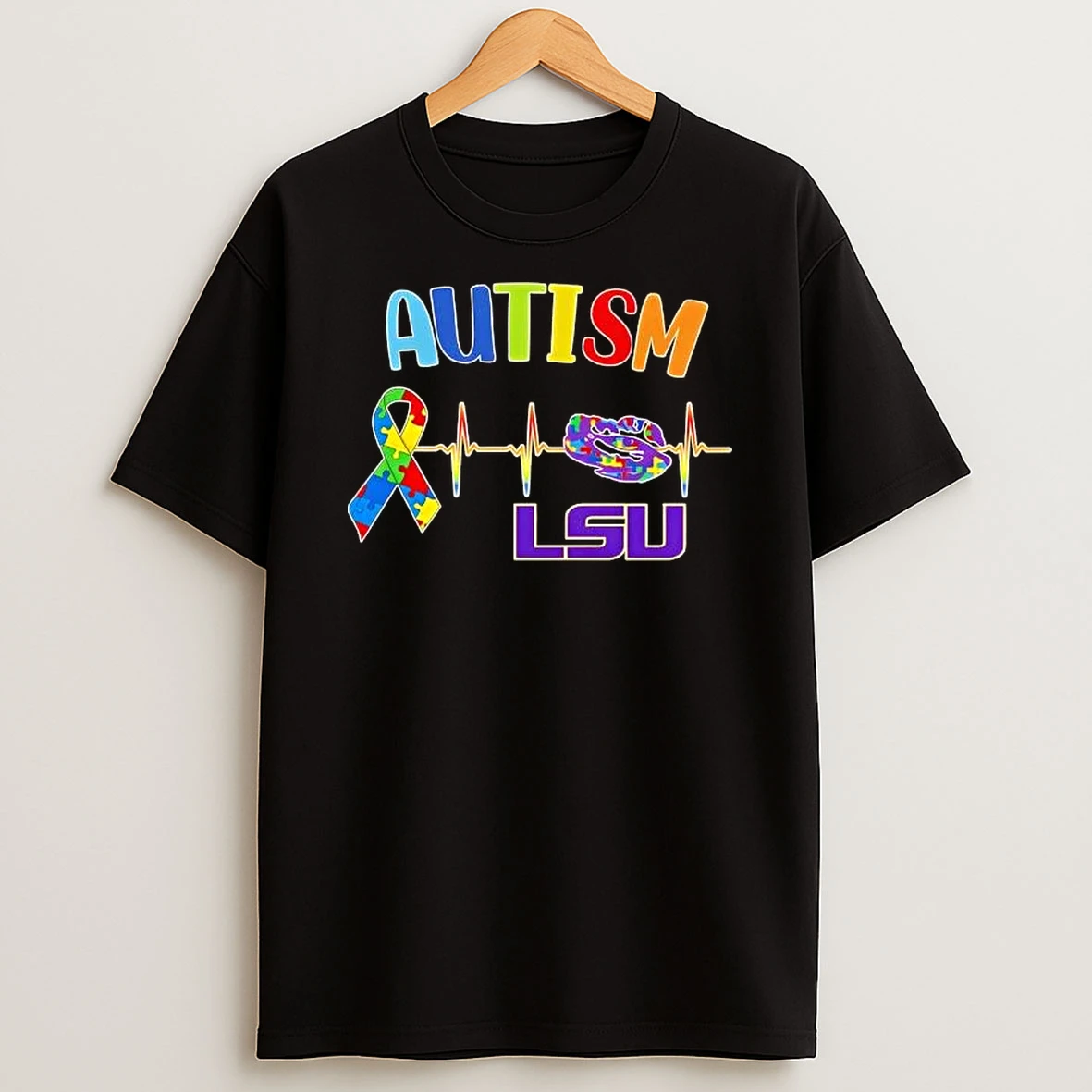 Autism Heartbeat Lsu Tigers Colors Shirts