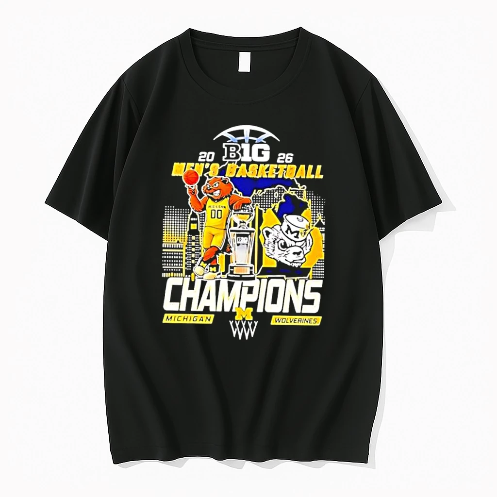 B1g 2026 Mens Basketball Champions Michigan Wolverines Shirts
