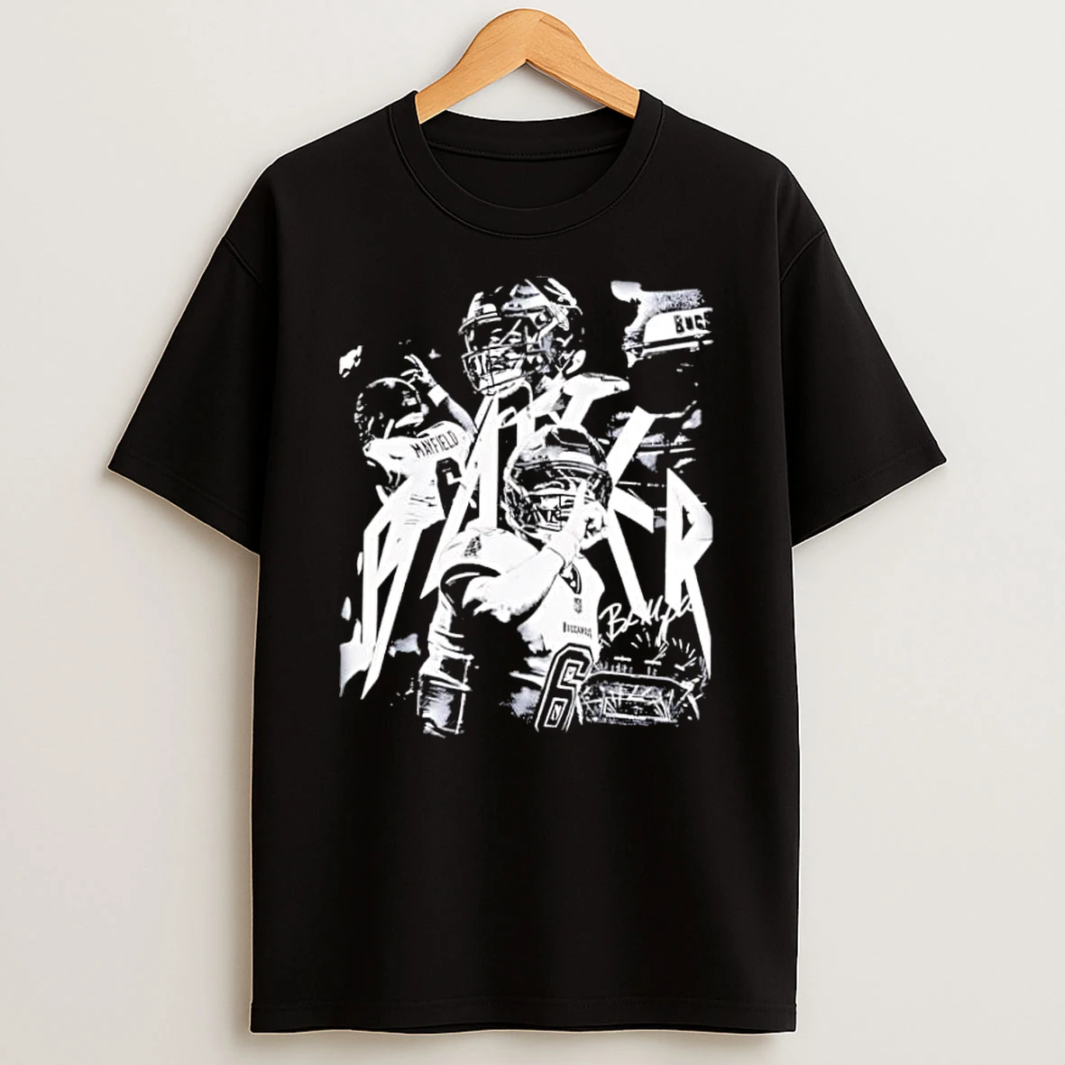 Baker Mayfield Tampa Bay Buccaneers Quarterback Black White Graphic Shirts