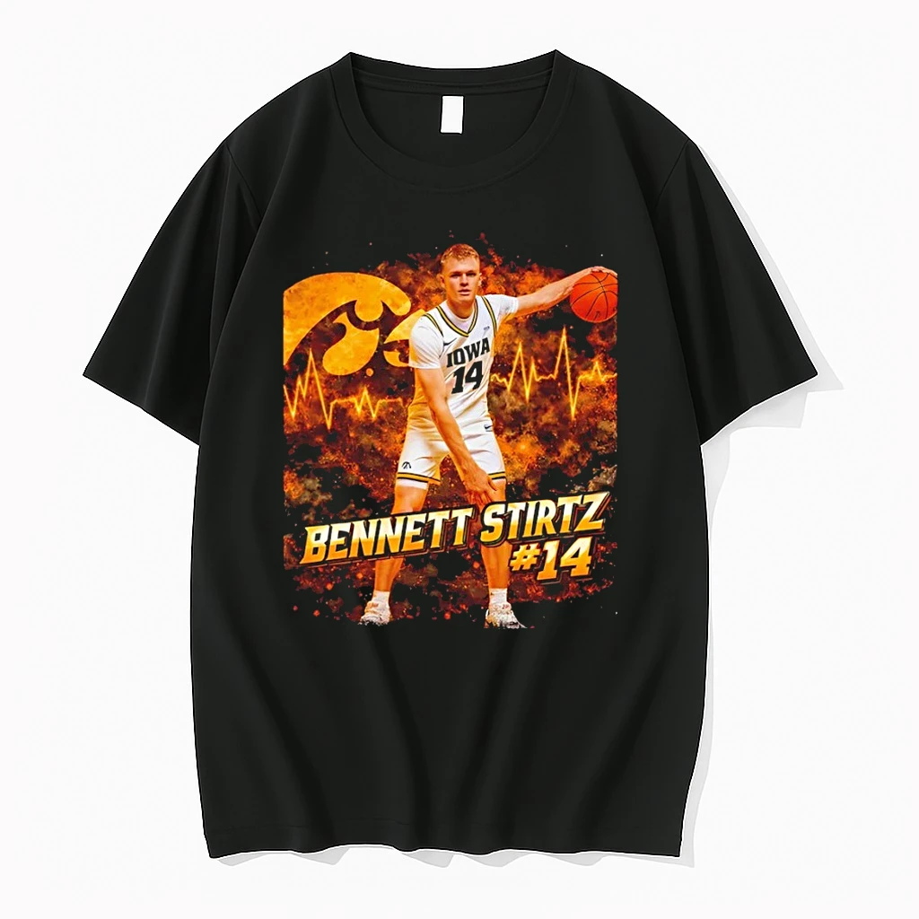 Bennett Stirtz 14 Hawkeye Energy Graphic Iowa Basketball Shirts