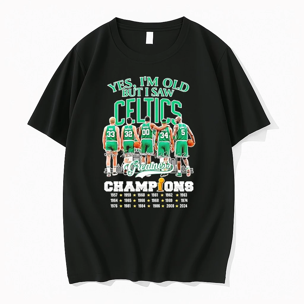 Bird And Legends Yes Im Old But I Saw Boston Celtics Greatness Champions City Skyline Signatures Shirts