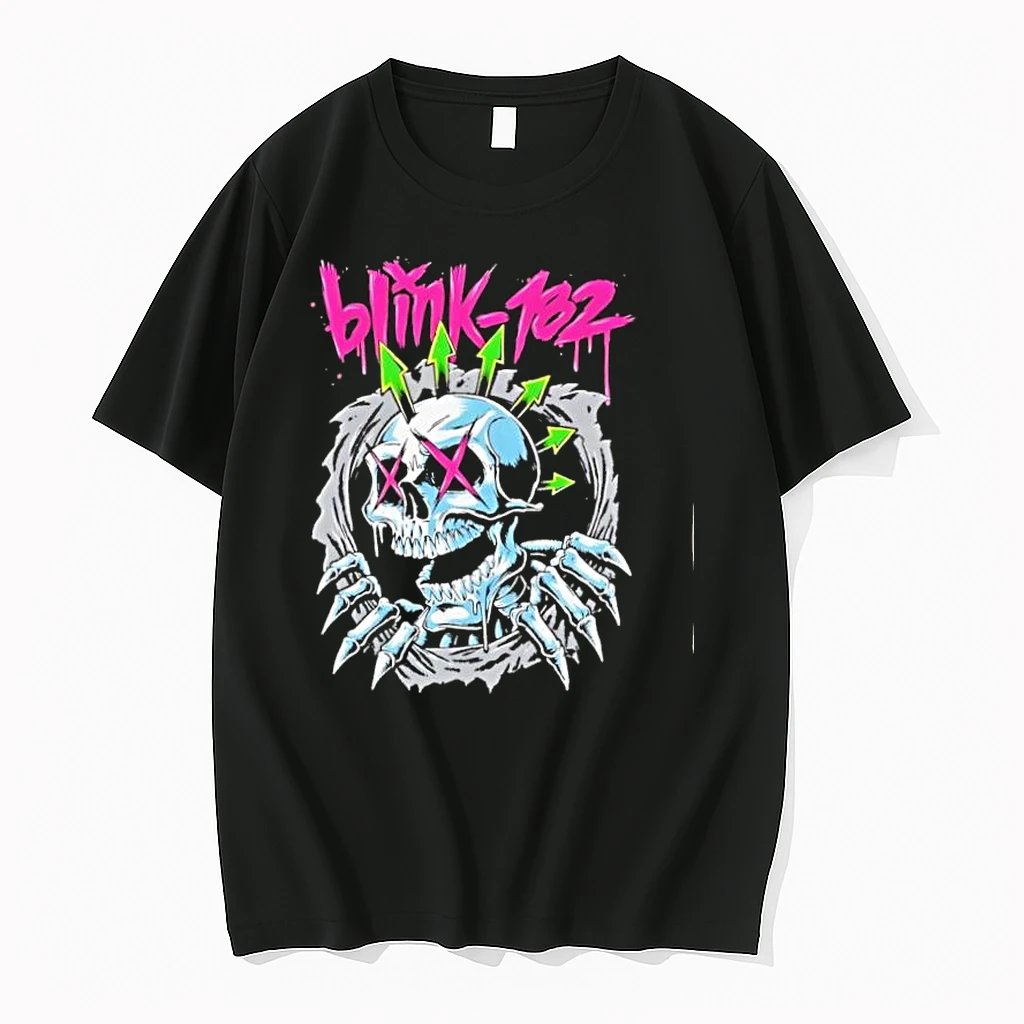 Blink 182 Pink Script Punk Skull Shirts