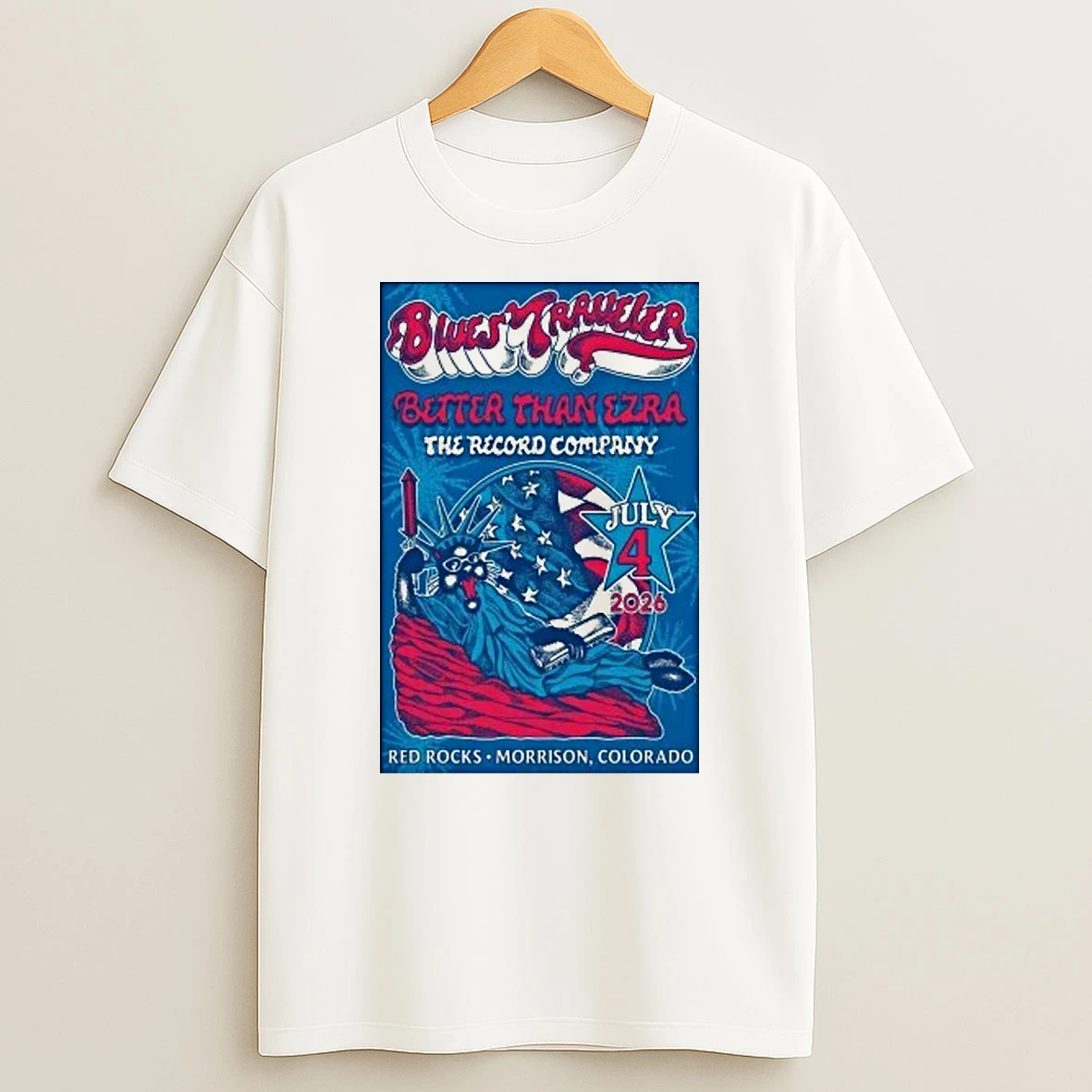 Blues Traveler Red Rocks Amphitheatre July 4 2026 Shirts