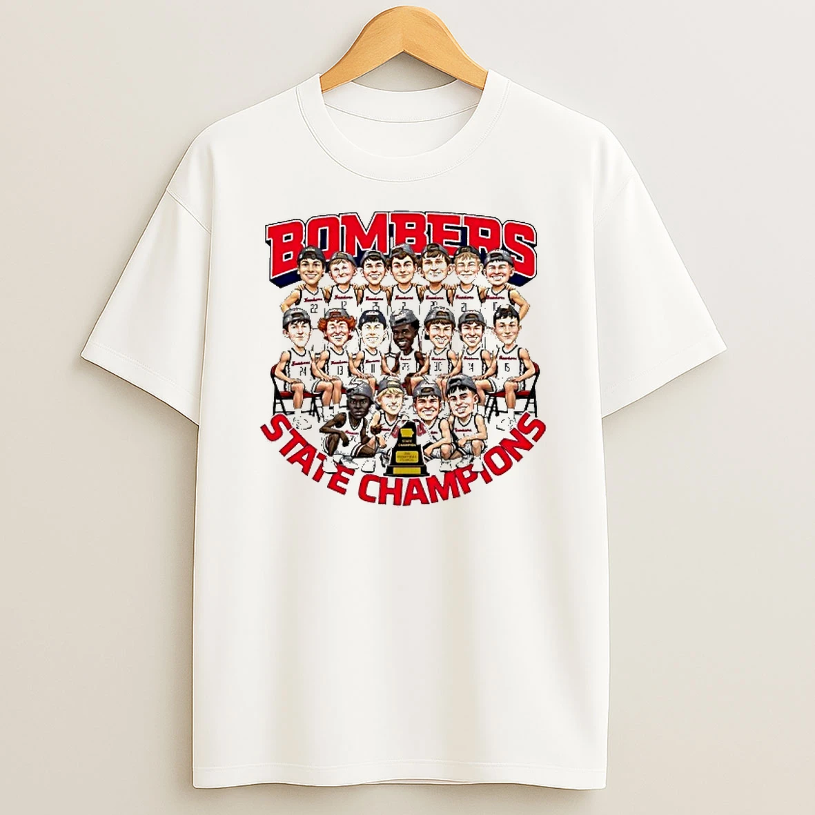 Bombers Class 3a Boys State Basketball Champions Caricatures Shirts