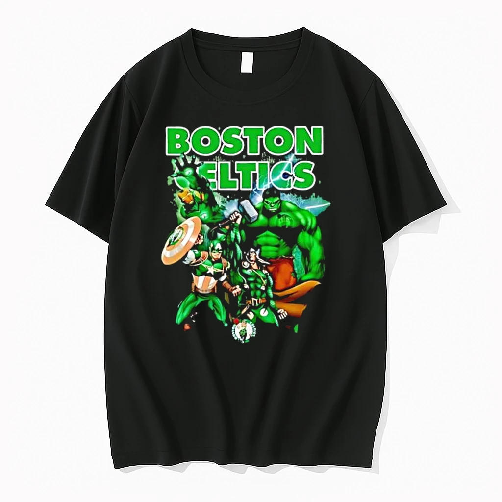 Boston Celtics Avengers Green Hulk Captain America Thor Iron Man Shirts