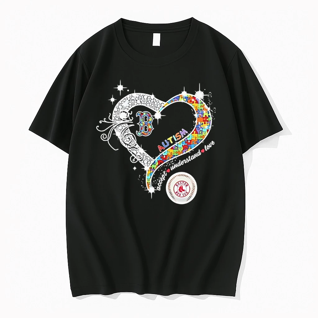 Boston Red Sox Autism Awareness Diamond Heart Shirts