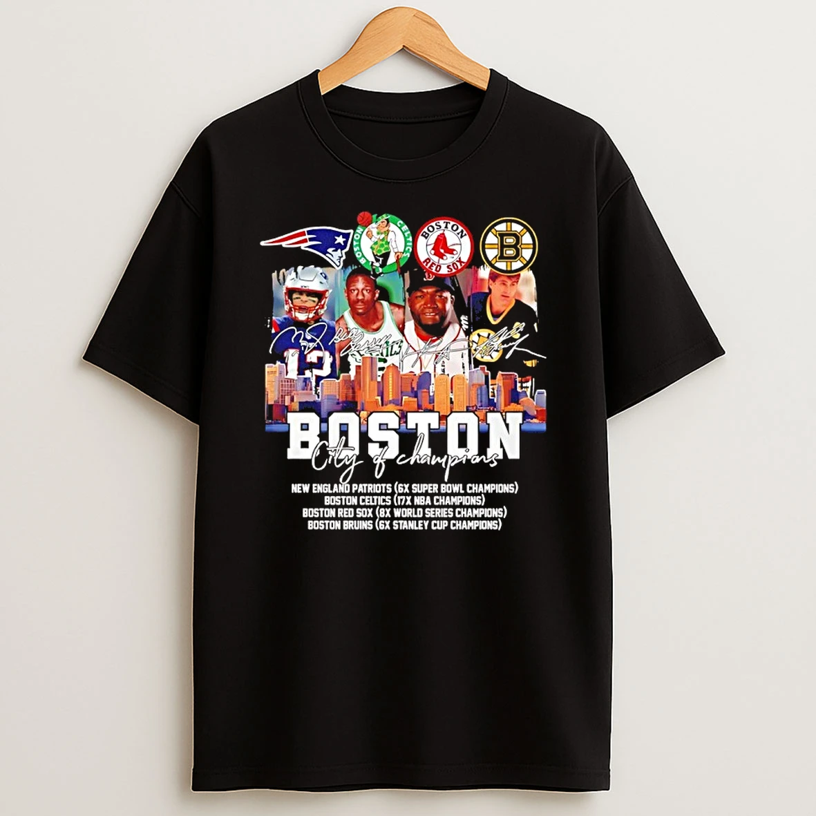 Boston Sports Teams City Of Champions Players Signature Shirts