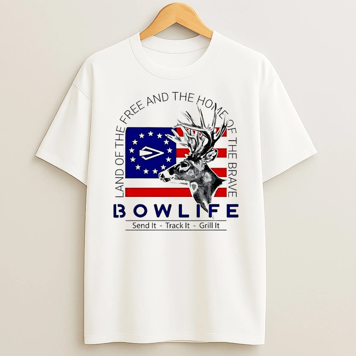 Bow Life Mens Freedom Send It Track It Grill It Shirts