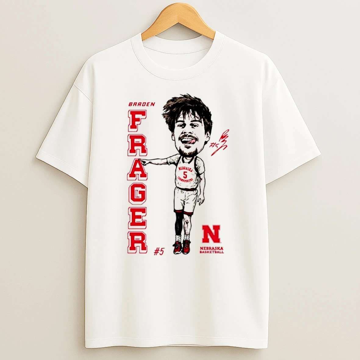 Braden Frager Nebraska Cornhuskers Frager Caricature Shirts