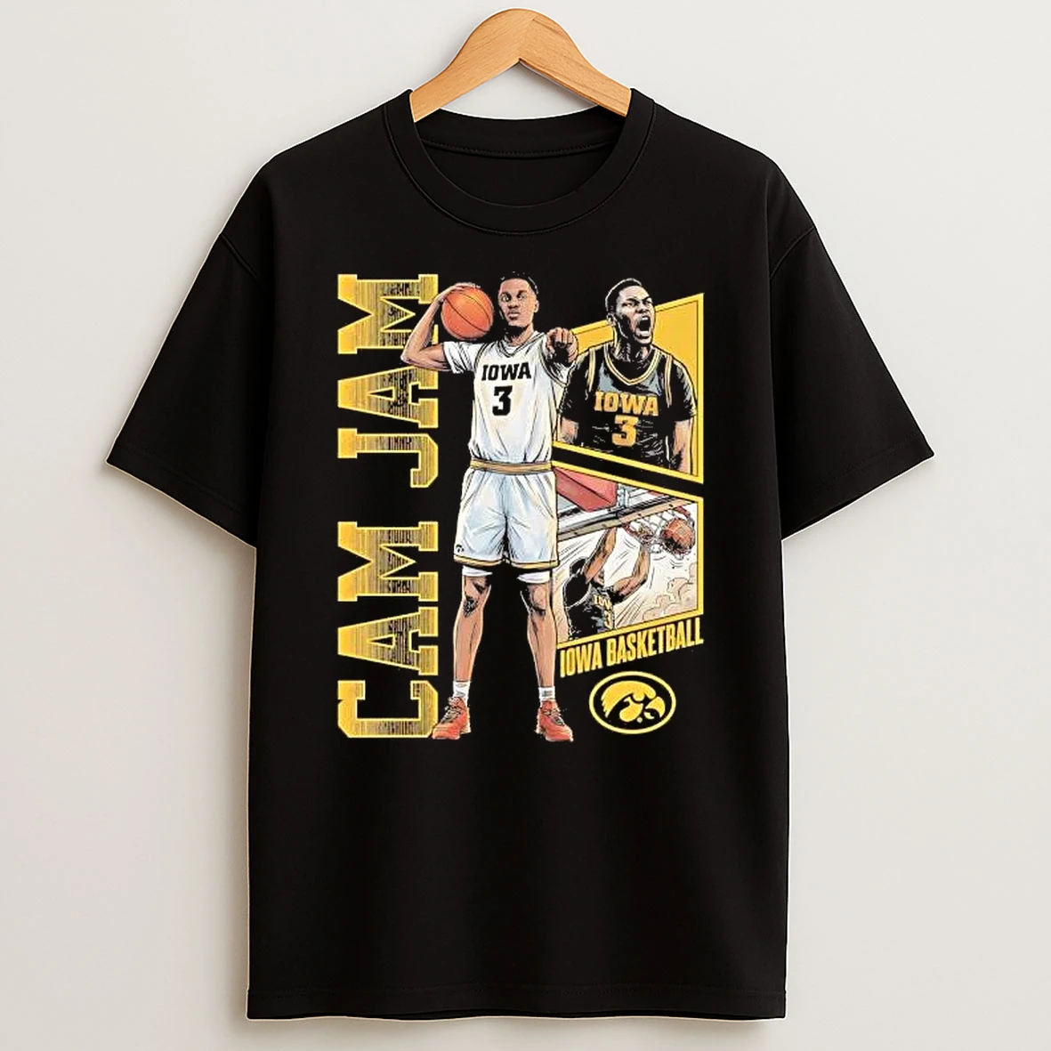 Cam Jam 90s Graphic Portrait Iowa Hawkeyes Tee Shirts
