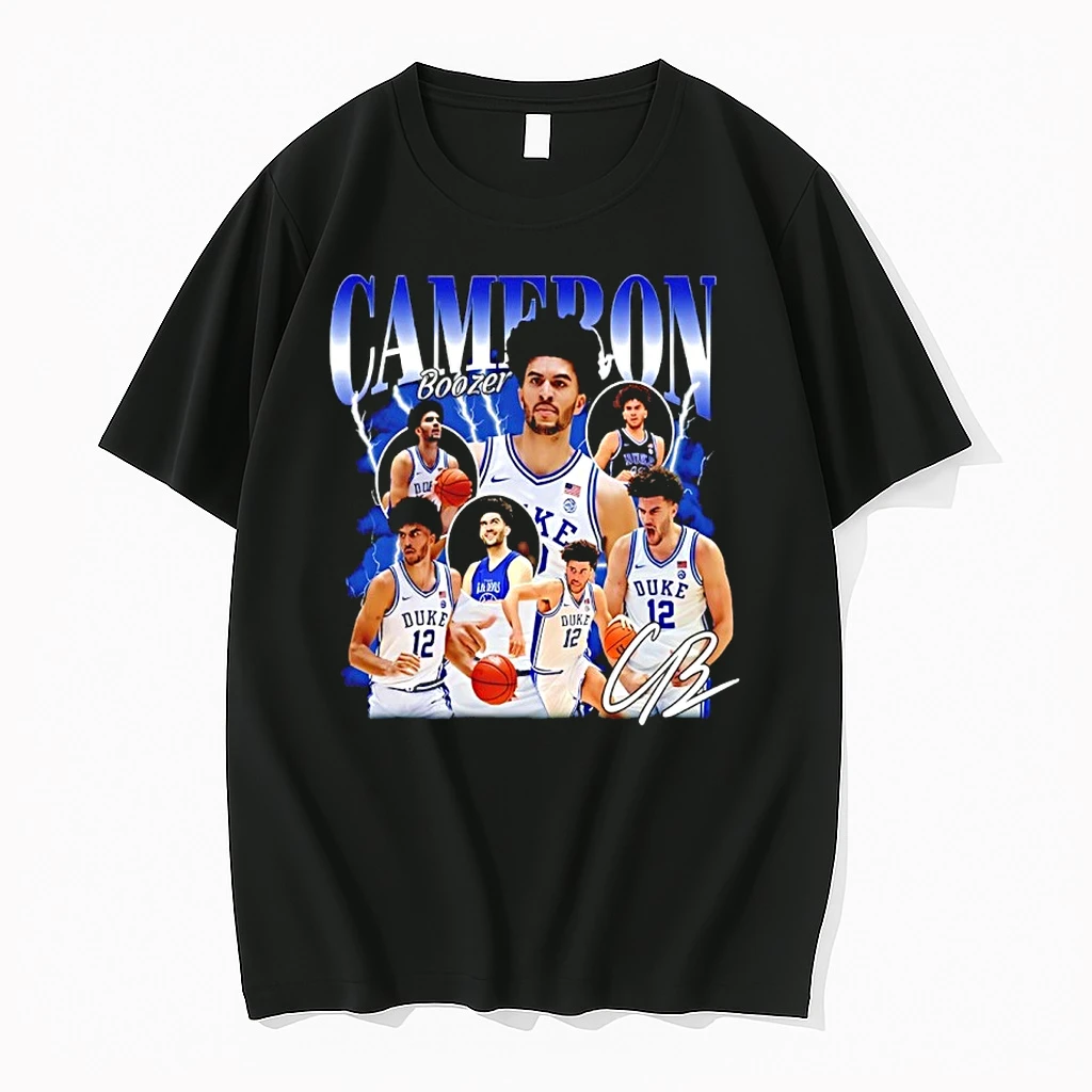 Cameron Boozer Duke Blue Devils Basketball 90s Bootleg Signature Shirts