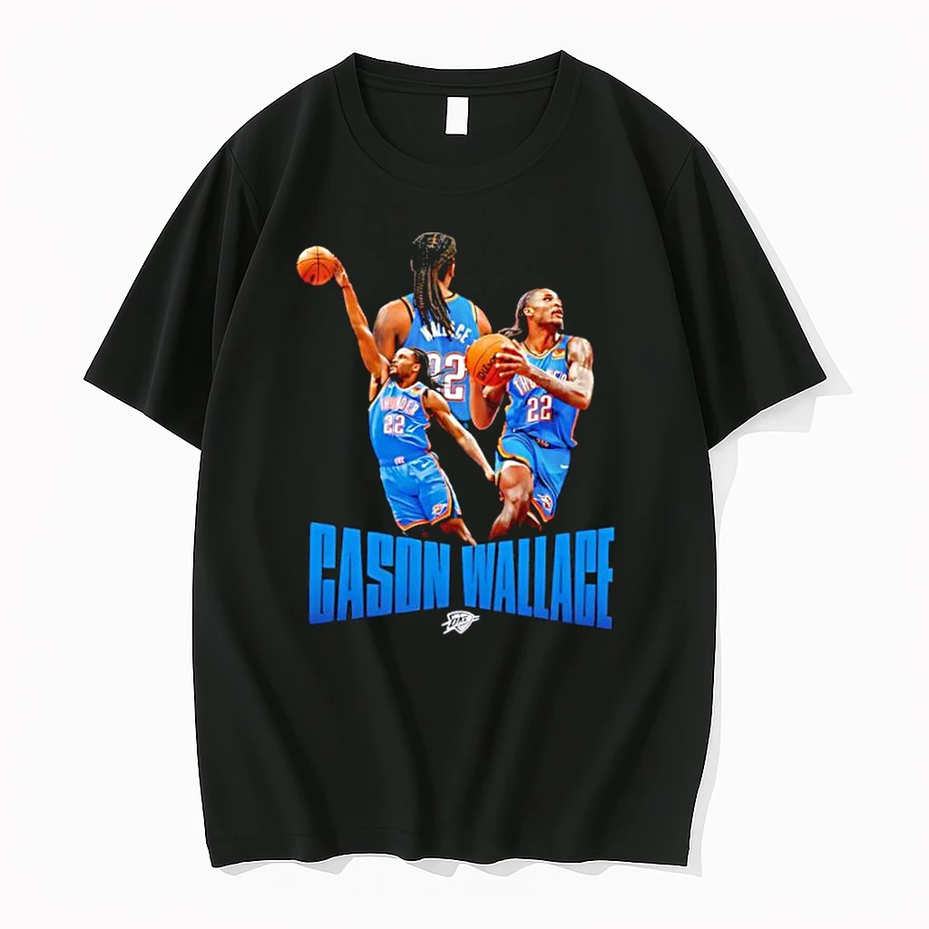 Cason Wallace Oklahoma City Thunder Basketball Player Action Graphic Shirts