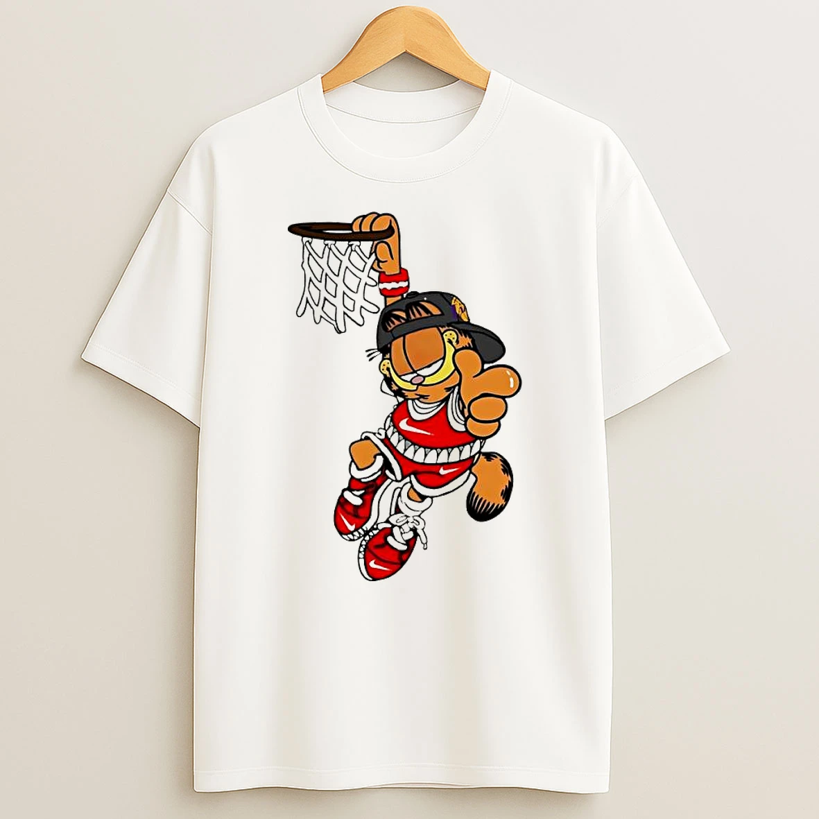 Cat Basketball Slam Dunk Red Jersey Shirts