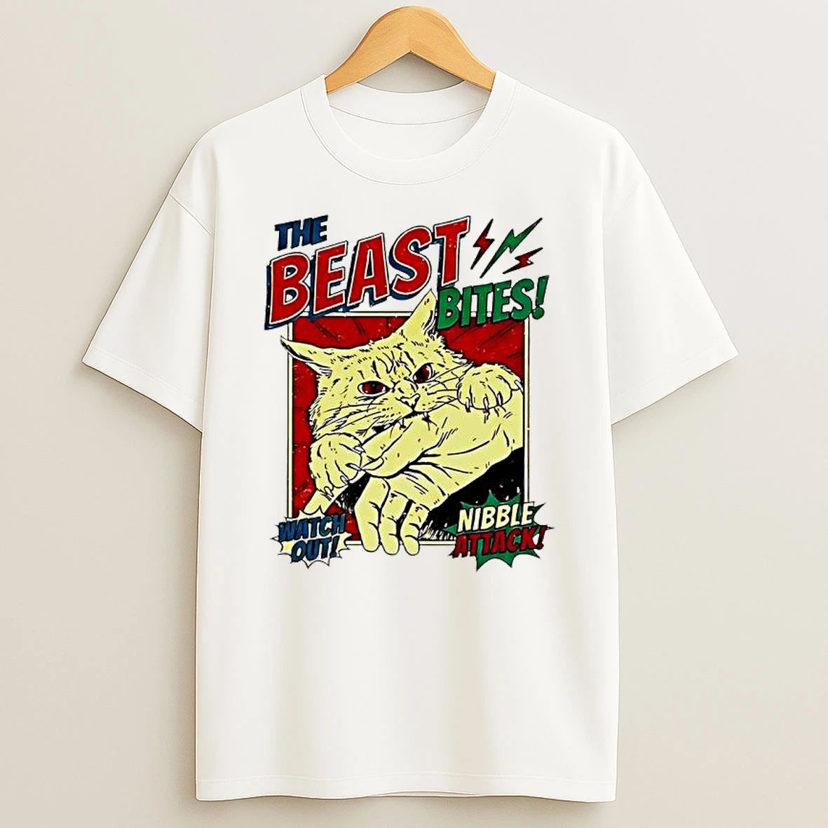 Cat The Beast Bites Watch Out Nibble Attack Shirts