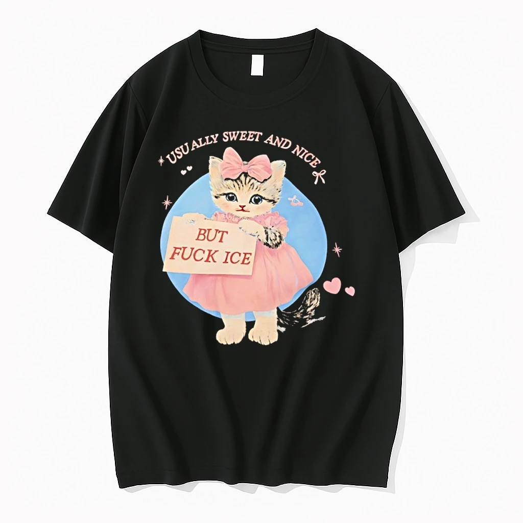 Cat Usually Sweet And Nice But Fuck Ice Meme Shirts