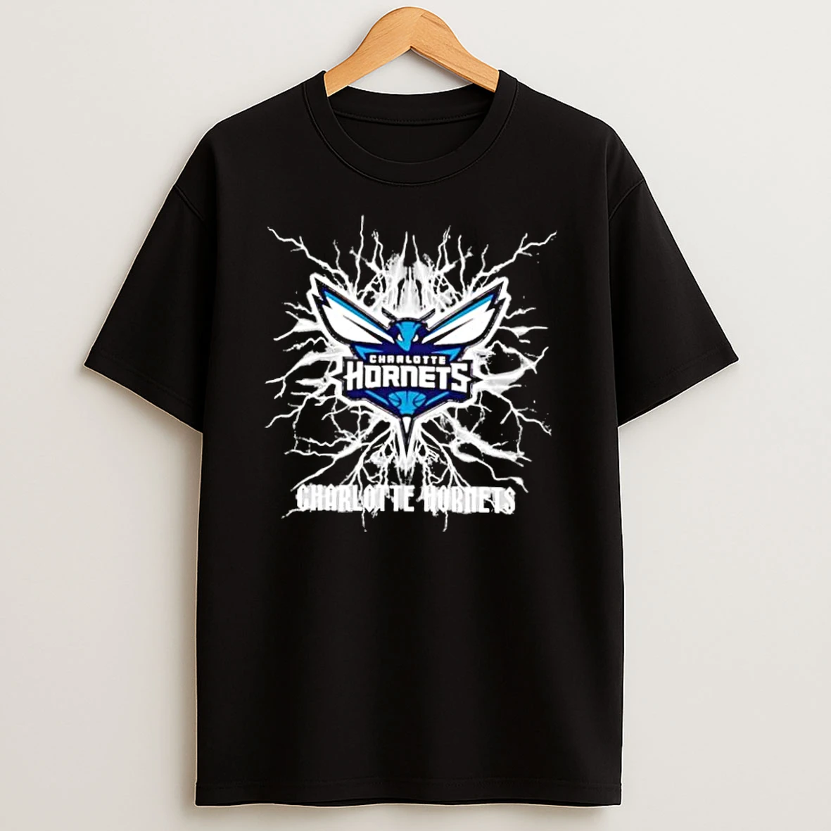 Charlotte Hornets Basketball Logo Lightning Bolt Shirts