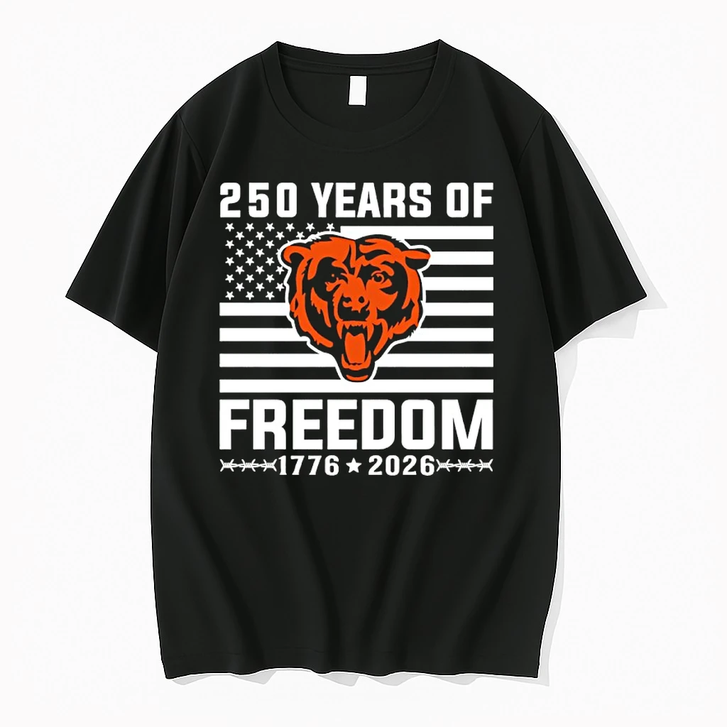 Chicago Bears 250 Years Of Freedom 1776 2026 American Flag Shirts