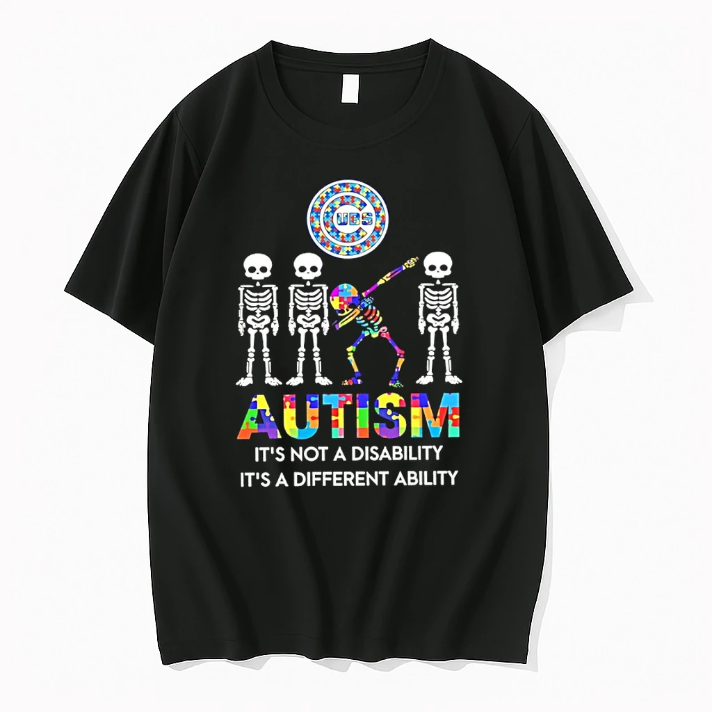 Chicago Cubs Skeleton Autism Its Not A Disability Its A Different Ability Shirts