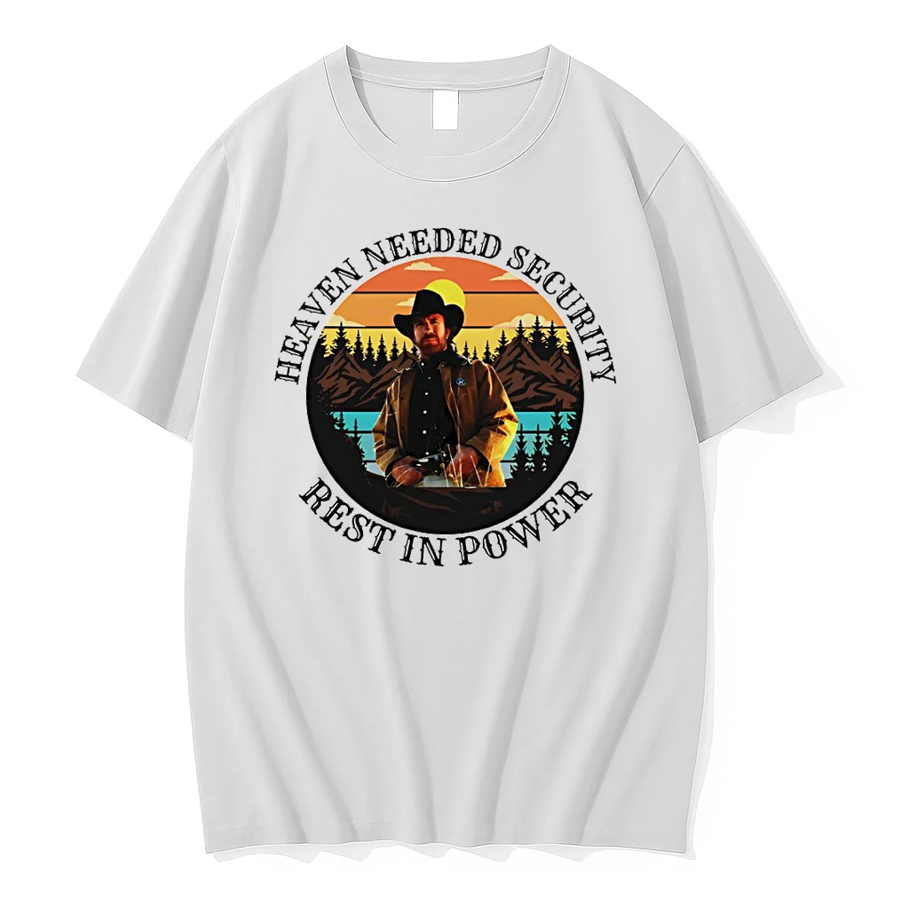 Chuck Norris Heaven Needed Security Rest In Power Graphic Shirts